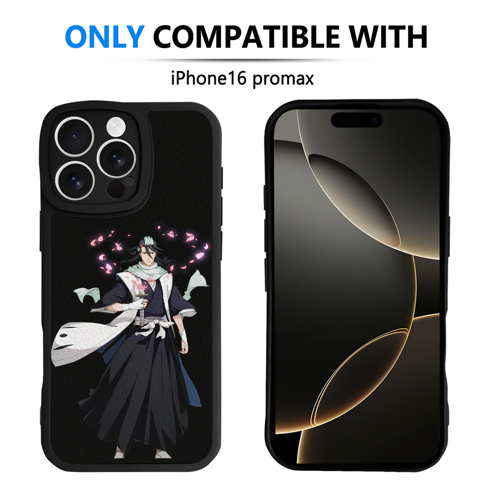 （画像用） ブリーチ くちき びゃくや BLEACH Kuchiki Byakuya 【iPhone 16シリーズ対応】シリコンスマホケース（レザー調） 材質：シリコン